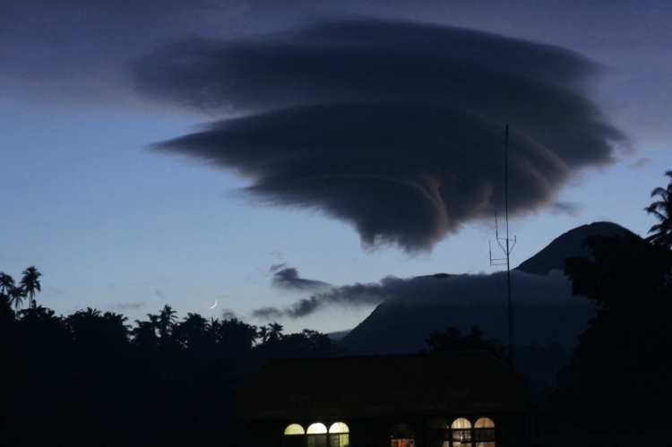 Massive lenticular cloud formation above Mt. Bulusan