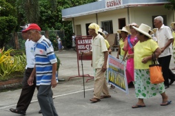 Slow walk for the parade of the elderly in Bulusan